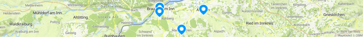 Kartenansicht für Apotheken-Notdienste in der Nähe von Weng im Innkreis (Braunau, Oberösterreich)